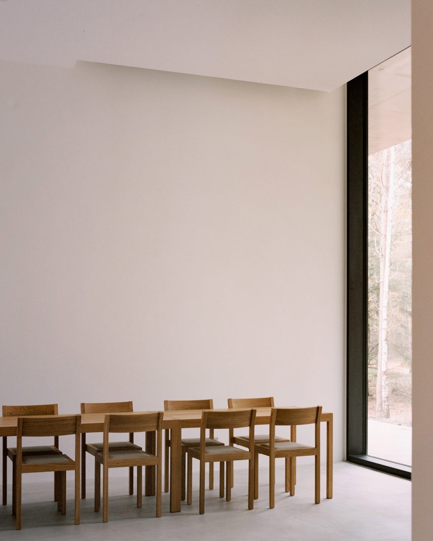 Chairs inside Loenen Pavilion by Kaan Architecten
