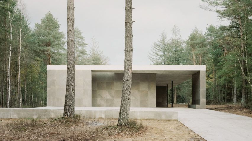 West facade of Loenen Pavilion by Kaan Architecten