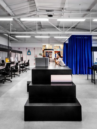 Standing desks in LOQI Activity Office by Studio Aisslinger