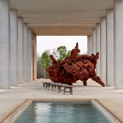 An open arcade of Plantel Matilde, Mexico, by Arcadio Marín