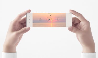 The Slide-Phone concept by Nendo for OPPO fully unfolded