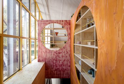 Yotam Ottolenghi's test kitchen features red staircase