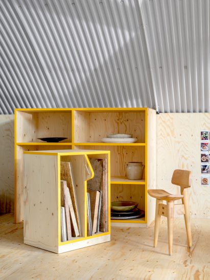 Yotam Ottolenghi's test kitchen features plywood furniture