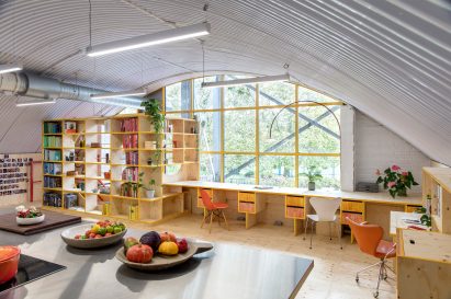 Yotam Ottolenghi's test kitchen features plywood furniture