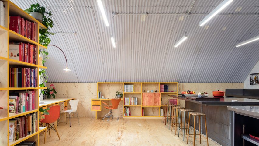 Yotam Ottolenghi's test kitchen features plywood furniture