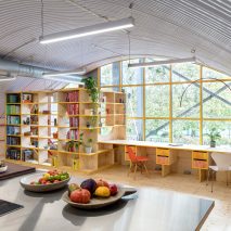 Yotam Ottolenghi's test kitchen features plywood furniture