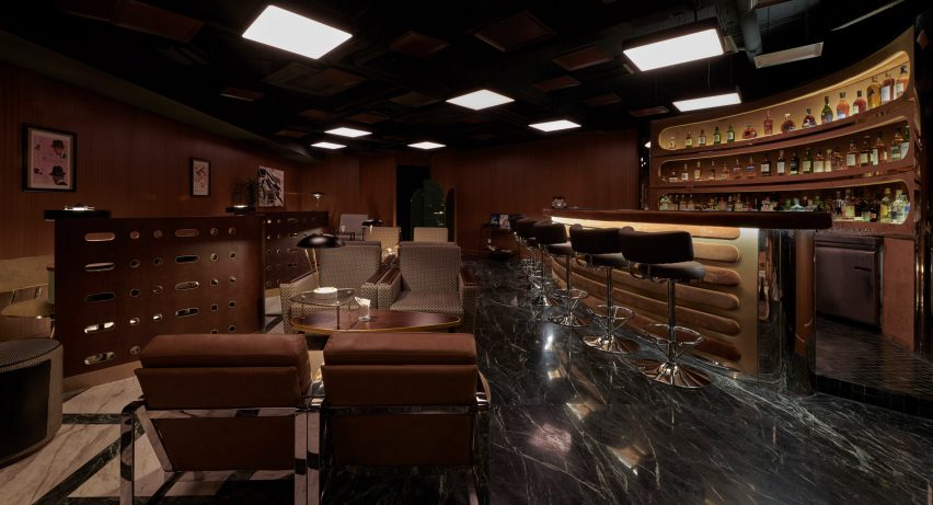Out Of Office bar in Guangzhou has Mad Men-inspired interiors