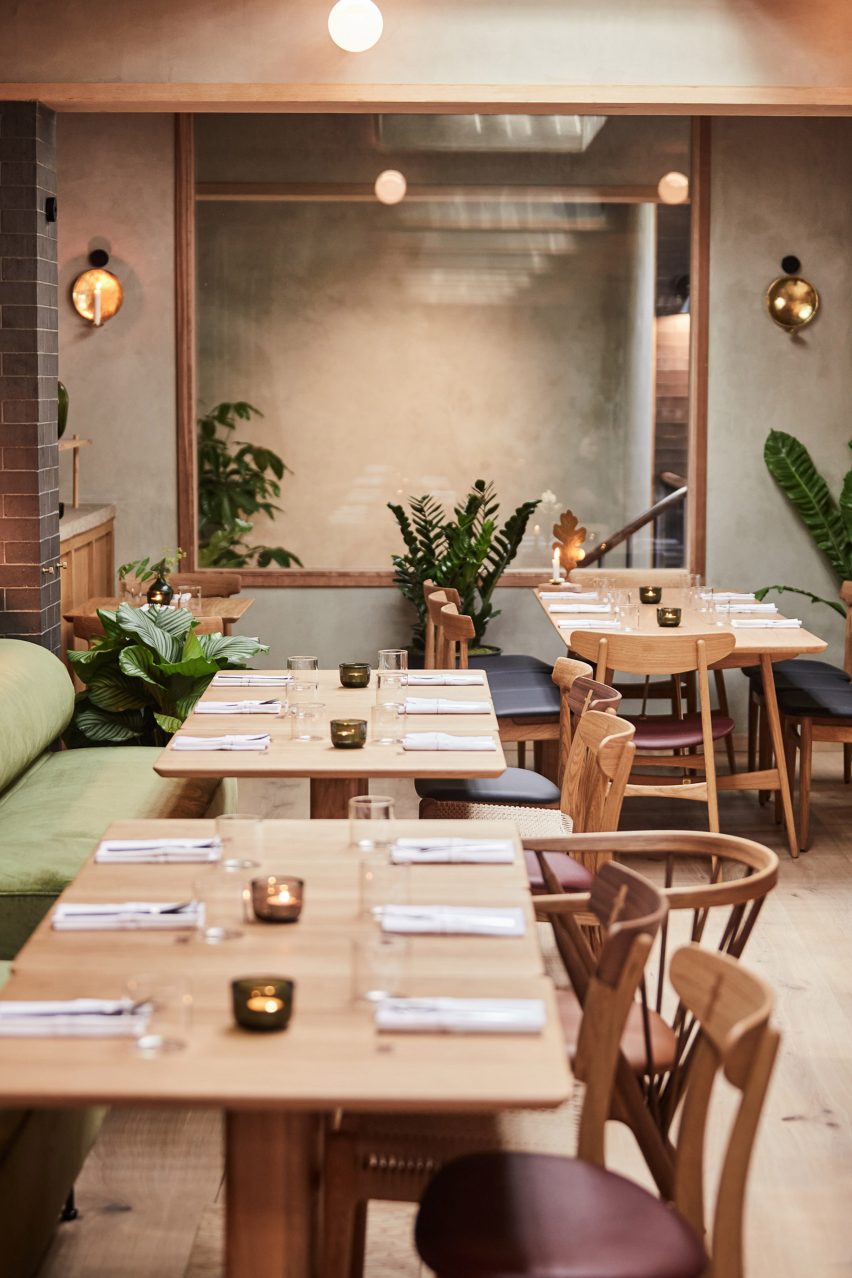 Interiors of Eldr restaurant inside Pantechnicon in London