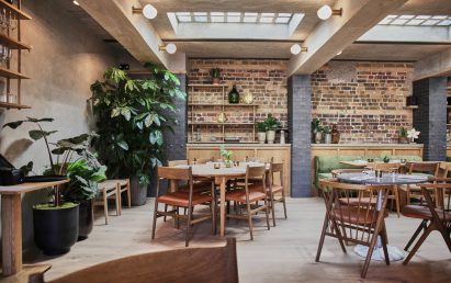 Interiors of Eldr restaurant inside Pantechnicon in London