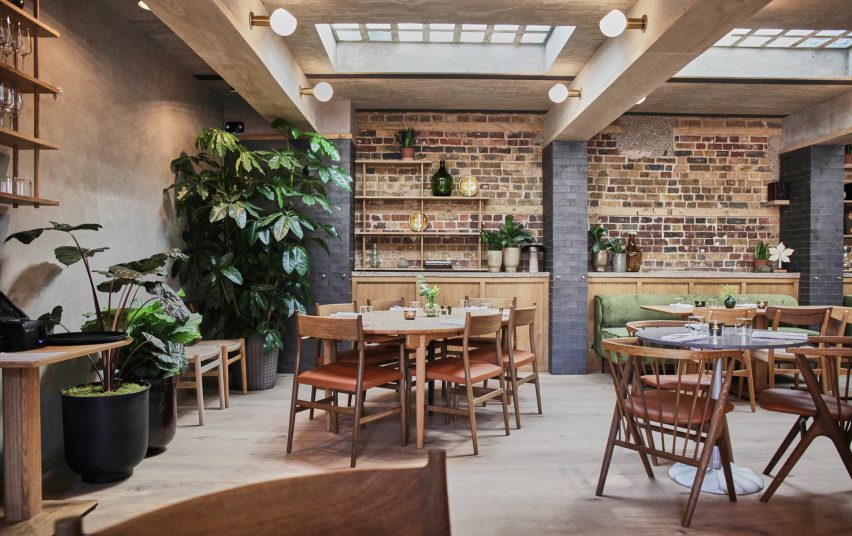 Interiors of Eldr restaurant inside Pantechnicon in London