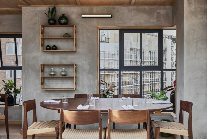 Interiors of Eldr restaurant inside Pantechnicon in London