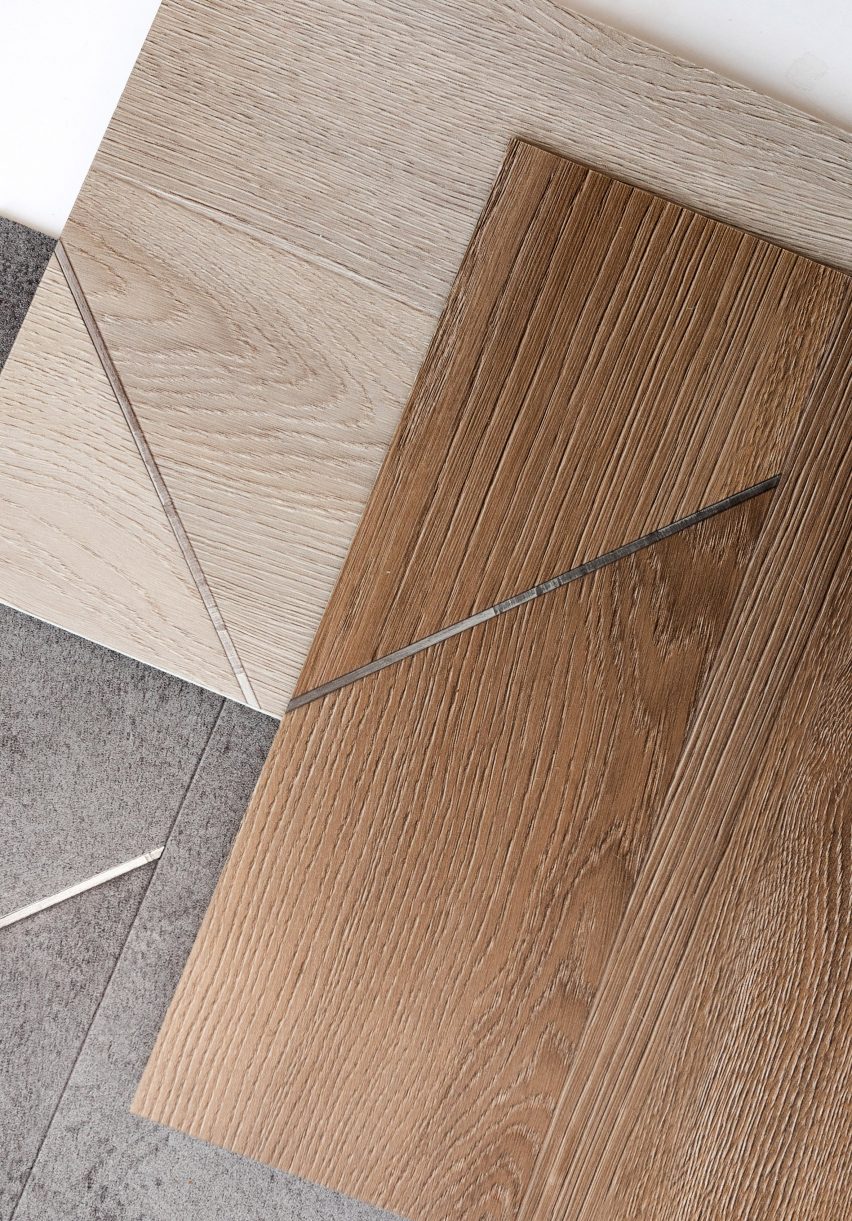 Inset collection of wood-and concrete-effect flooring by Patcraft