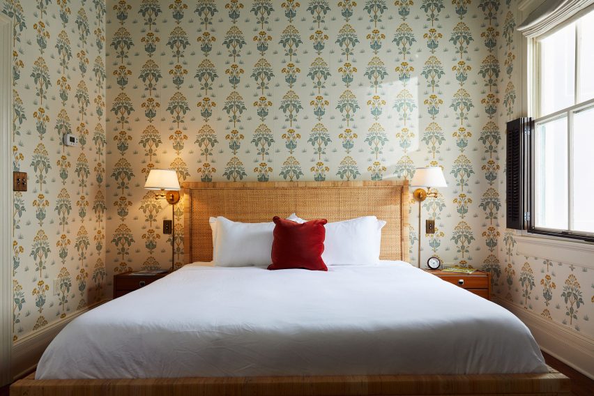 Bedroom of Post House inn in Charleston, South Carolina