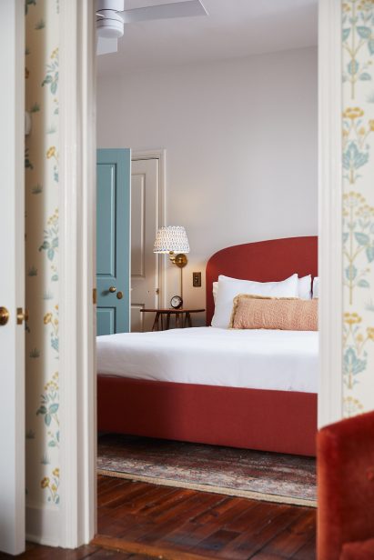 Bedroom of Post House inn in Charleston, South Carolina