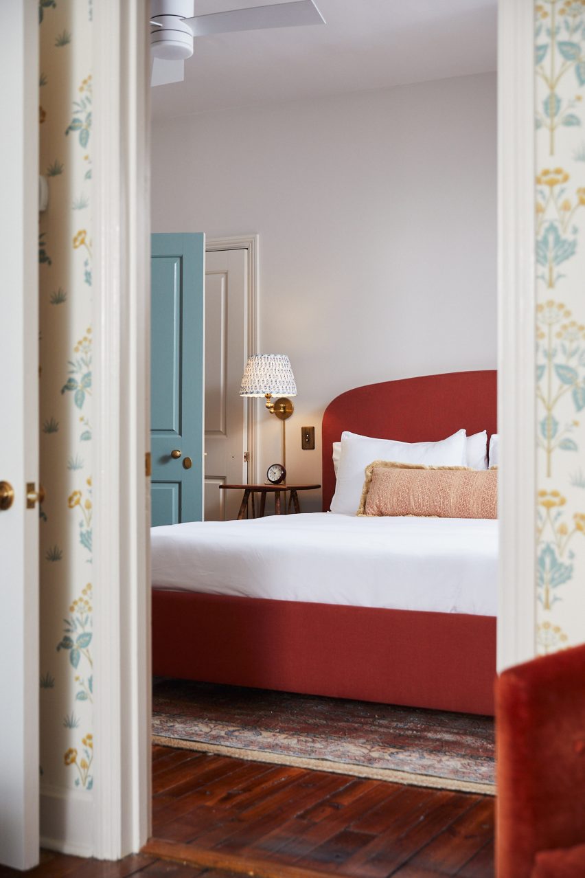 Bedroom of Post House inn in Charleston, South Carolina