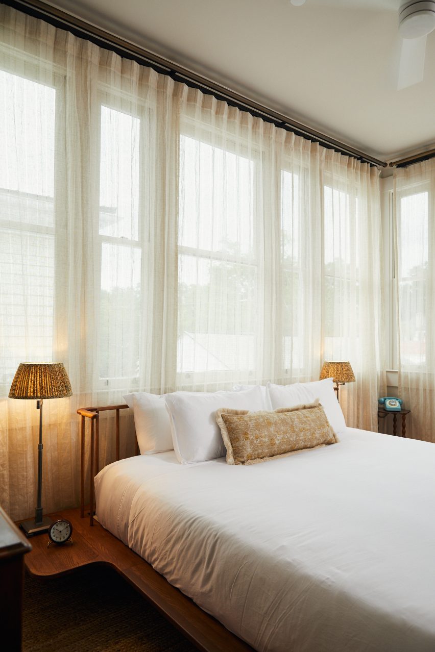 Bedroom of Post House inn in Charleston, South Carolina