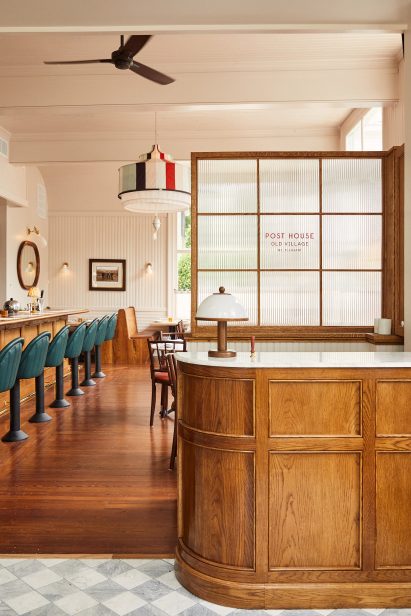 Bar inside Post House inn in Charleston, South Carolina