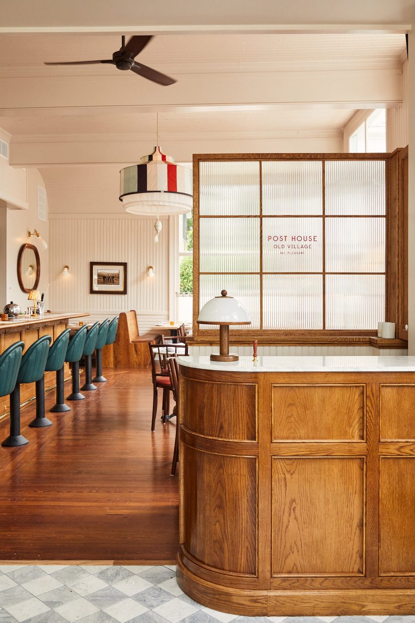 Bar inside Post House inn in Charleston, South Carolina