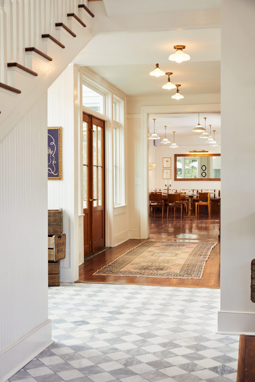 Interiors of Post House inn in Charleston, South Carolina