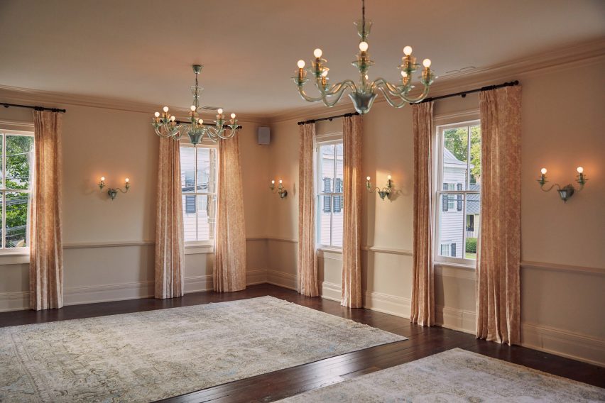 Events room inside Post House inn in Charleston, South Carolina