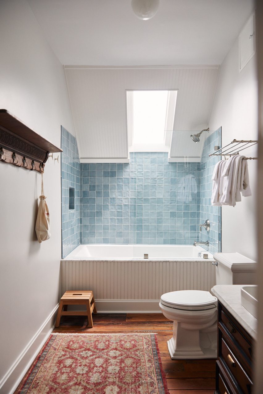 Bathrooms of Post House inn in Charleston, South Carolina
