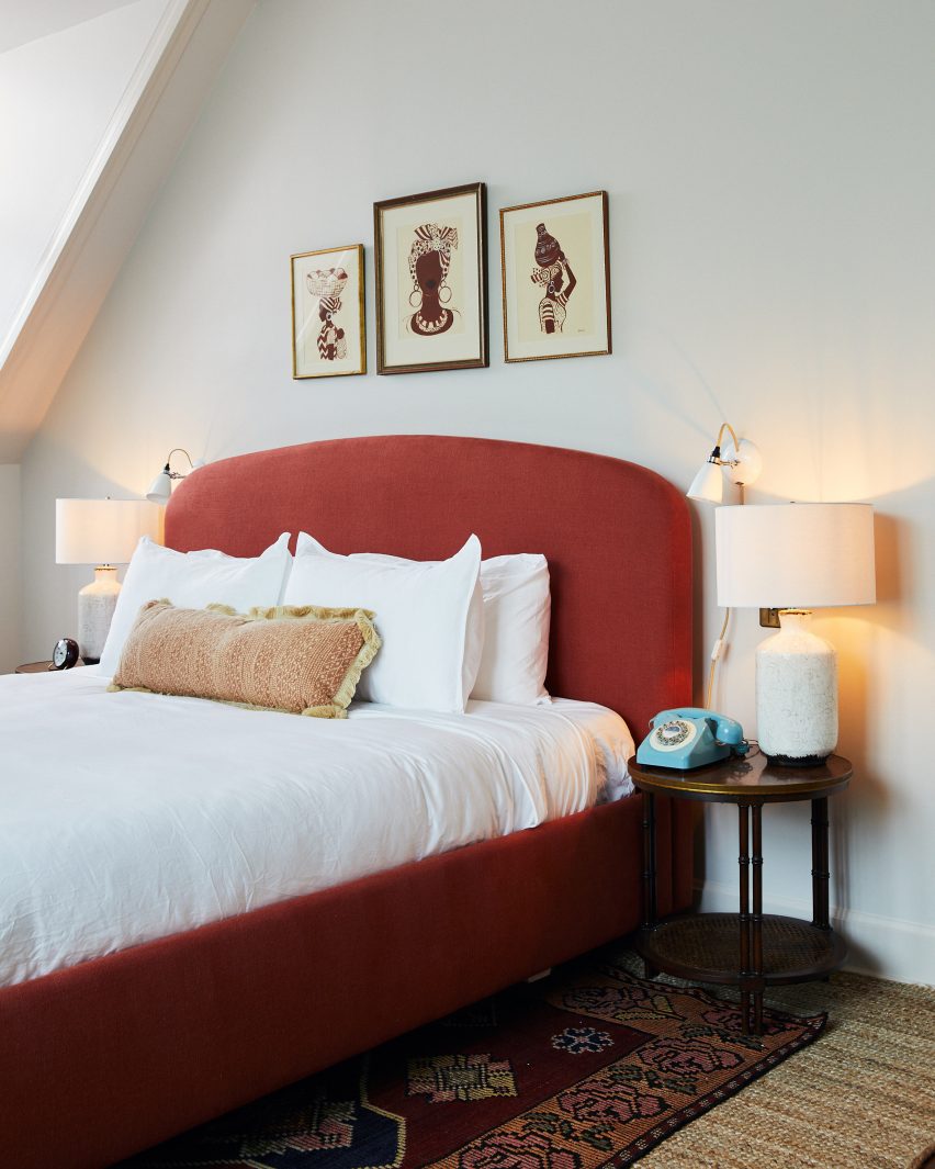 Bedroom of Post House inn in Charleston, South Carolina