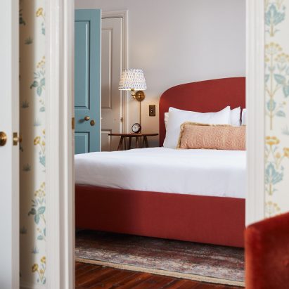 Bedroom of Post House inn in Charleston, South Carolina