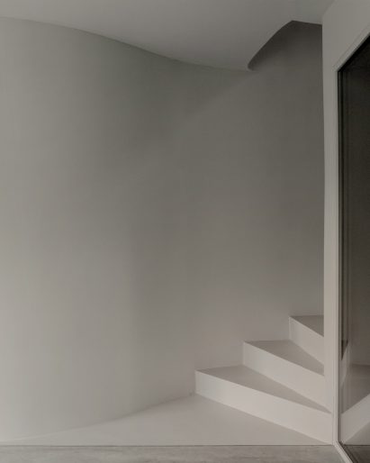 Staircase inside of Pyramid House in Switzerland by DF_DC