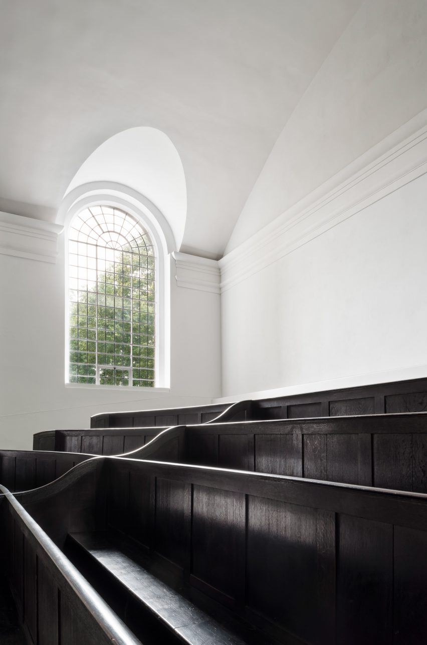 The balconies of the refurbished St John at Hackney by John Pawson and Thomas Ford & Partners