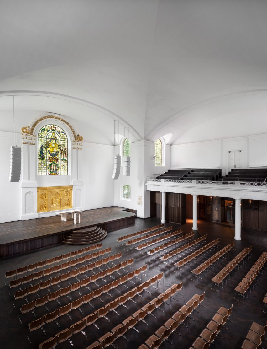 The nave of the refurbished St John at Hackney by John Pawson and Thomas Ford & Partners