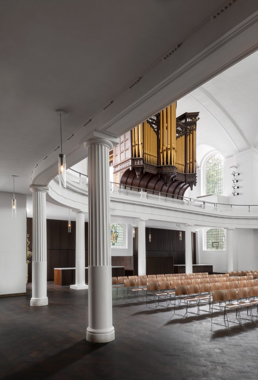 A wing of the refurbished St John at Hackney by John Pawson and Thomas Ford & Partners