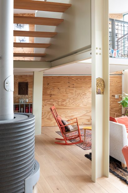 The living area in the refurbished Stock Orchard Street by Sarah Wigglesworth in London