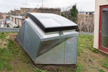The skylights of the refurbished Stock Orchard Street by Sarah Wigglesworth in London