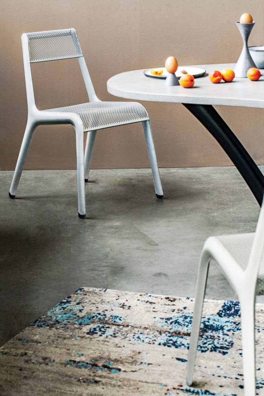 Studio Zieta's Ultraleggera chair in silver