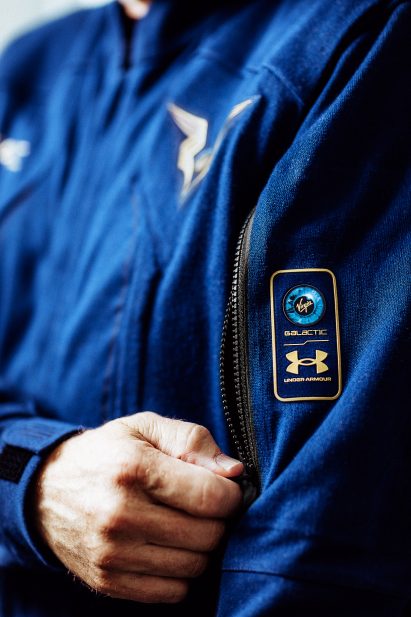 Detail of Virgin Galactic pilots' spacesuits by Under Armour