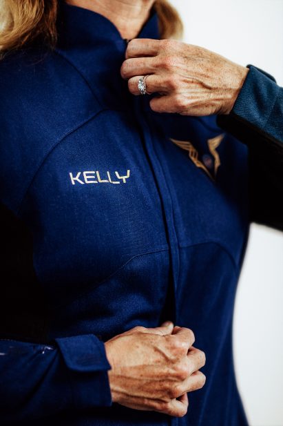Detail of Virgin Galactic pilots' spacesuits by Under Armour