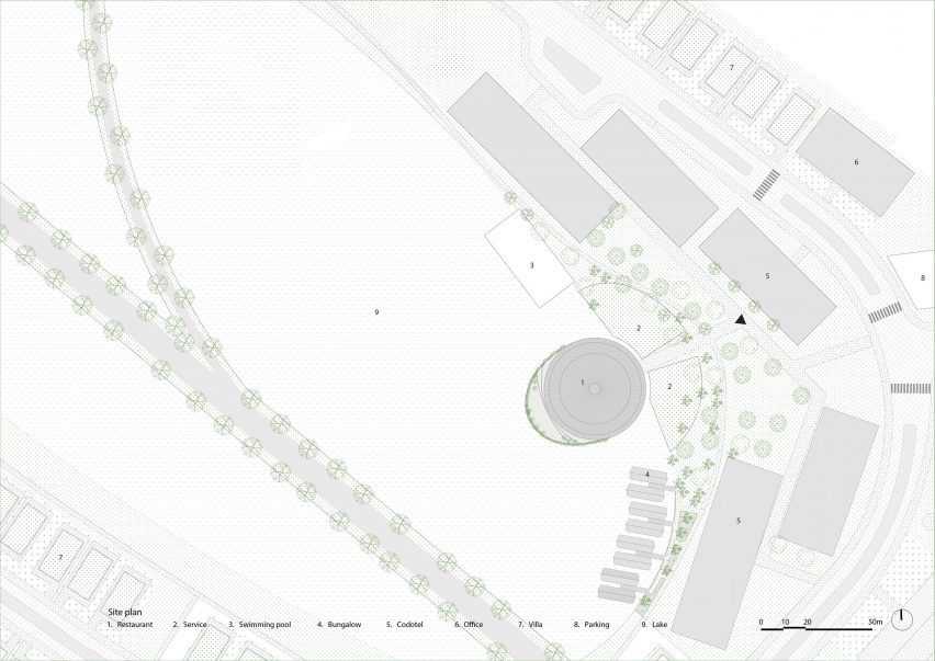 Plans for Vedana Restaurant by Vo Trong Nghia Architects