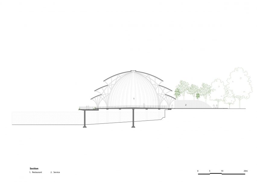 Plans for Vedana Restaurant by Vo Trong Nghia Architects