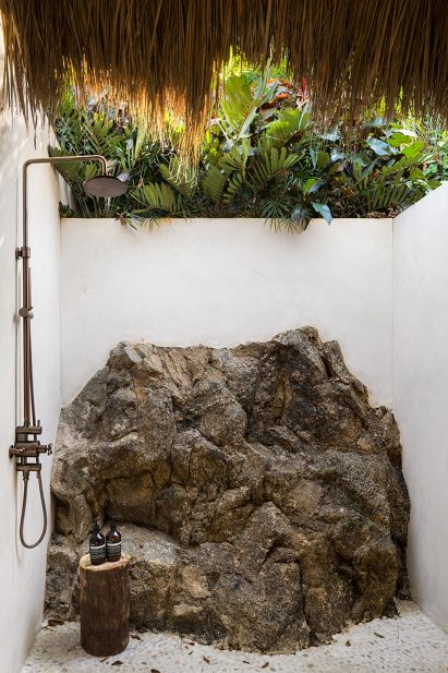 Outdoor shower at Villa Pelícanos by Main Office