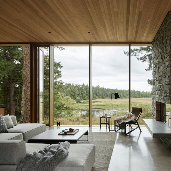 10 living rooms with relaxing interiors feature in today’s Dezeen Weekly newsletter