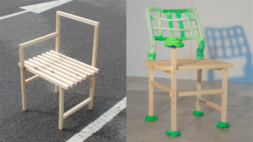 Extruded Chair with Blob Hand Rest by James Shaw