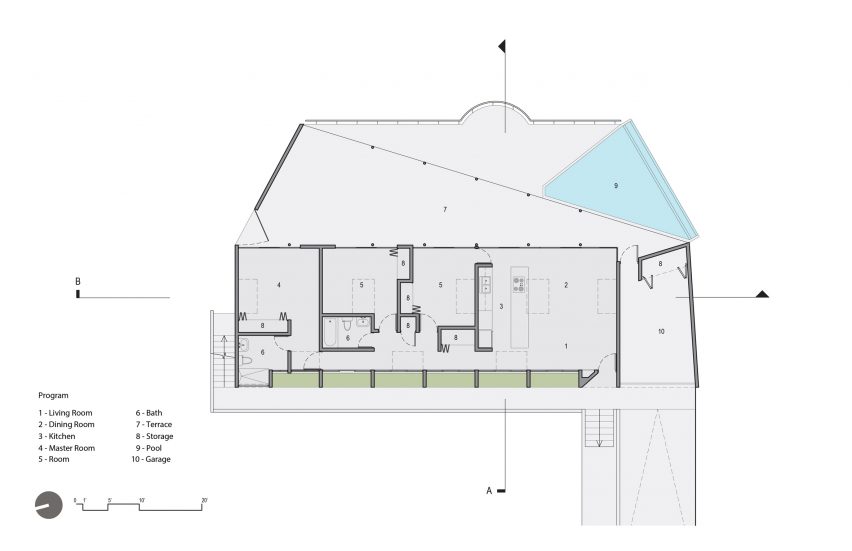 Plans for Casa Flores by Fuster + Architects
