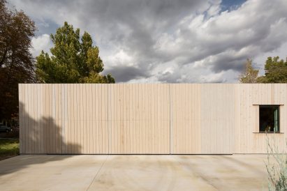 Garage of house in Salt Lake City with closed doors