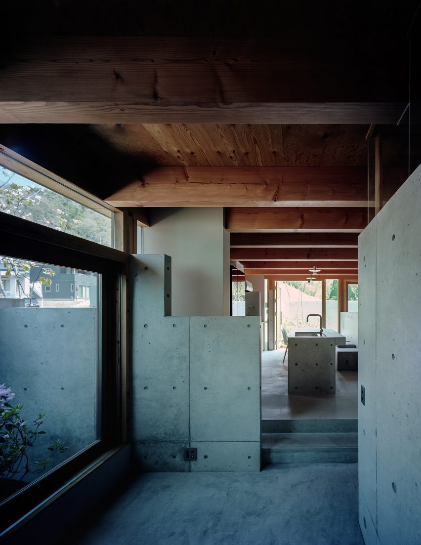 The concrete interiors of a Japanese house by FujiwaraMuro Architects