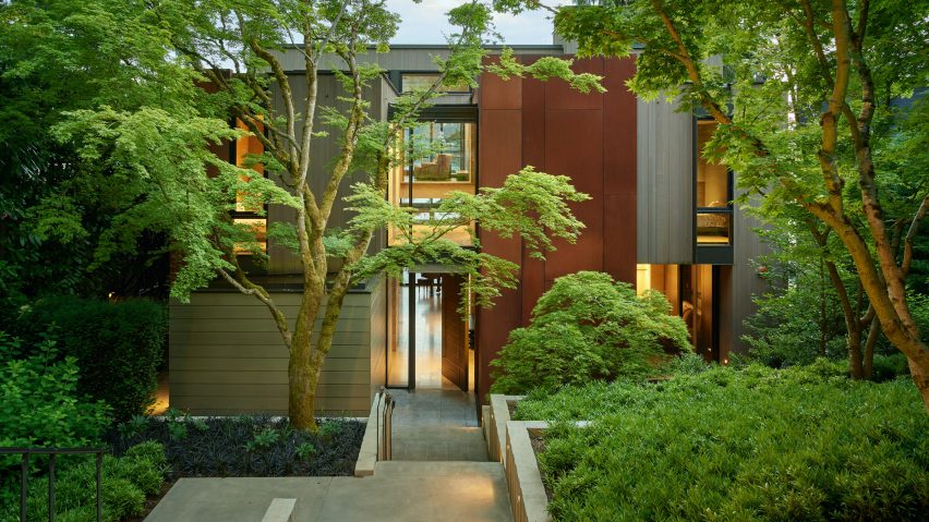 An outside view of Lakeside Residence by Graham Baba Architects
