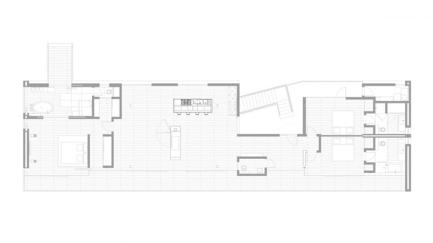 Floorplans for Gerhard Heusch's underground concrete office for Beverly Hills Oak Pass Residence