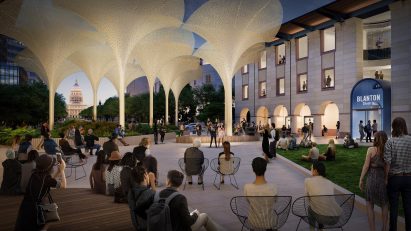 View of the canopy planned by Snøhetta for the University of Texas
