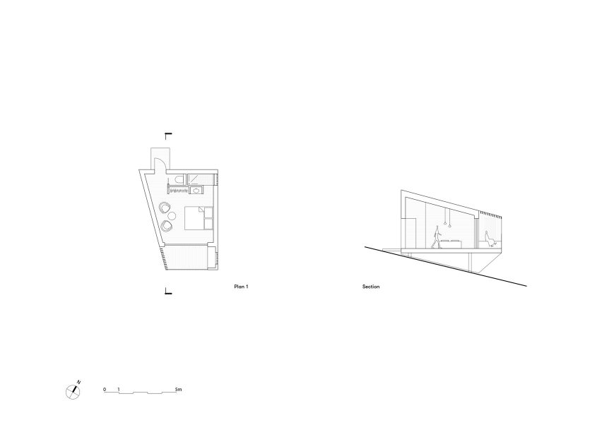Grass plans and sections at 48°Nord hotel in Breitenbach by Reiulf Ramstad Arkitekter