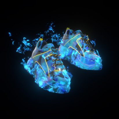 Classic BurningFor digital shoe by Buffalo London and The Fabricant in blue