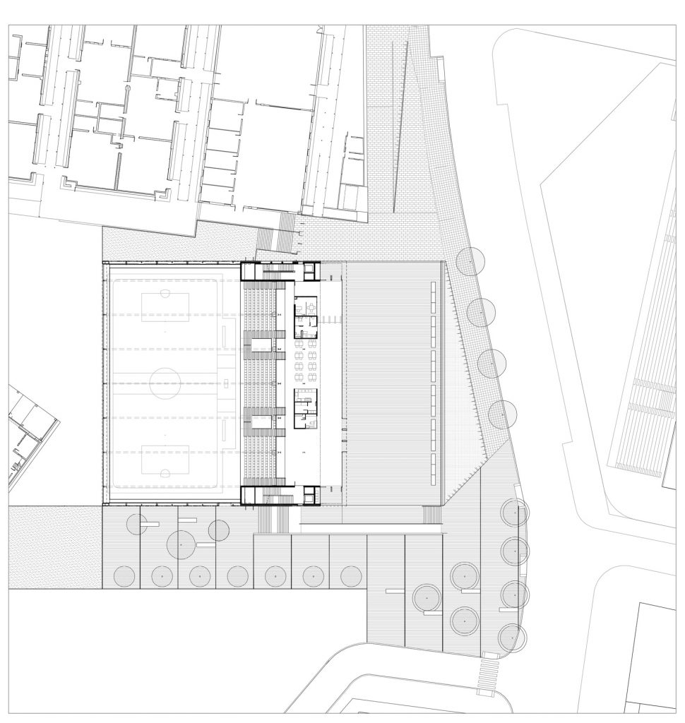 Site plan for Camp del Ferro sports centre in Barcelona